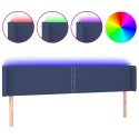 Zagłówek do łóżka z LED, niebieski, 183x16x78/88 cm, tkanina Lumarko! Lumarko!