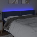 Zagłówek do łóżka z LED, niebieski, 183x16x78/88 cm, tkanina Lumarko! Lumarko!