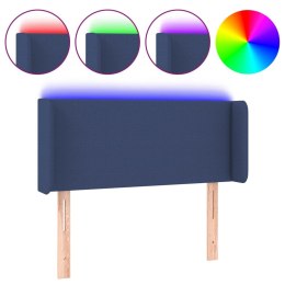 Zagłówek do łóżka z LED, niebieski, 93x16x78/88 cm, tkanina Lumarko! Lumarko!