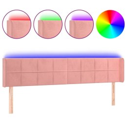 Zagłówek do łóżka z LED, różowy, 183x16x78/88 cm, aksamit Lumarko! Lumarko!
