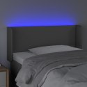 Zagłówek do łóżka z LED, szary, 83x16x78/88 cm, sztuczna skóra Lumarko! Lumarko!