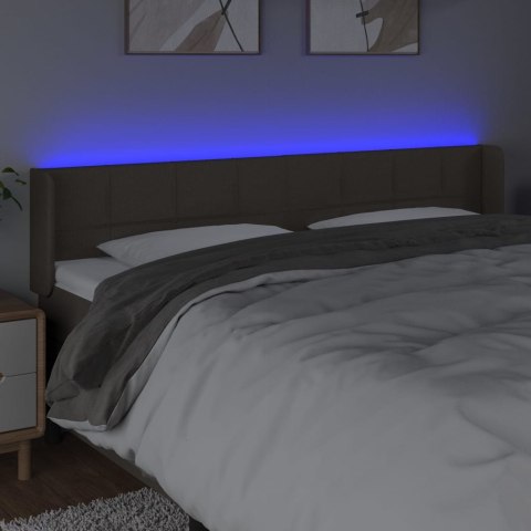 Zagłówek do łóżka z LED, taupe, 163x16x78/88 cm, tkanina Lumarko! Lumarko!