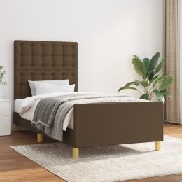 Rama łóżka z zagłówkiem, ciemnobrązowa 80x200 cm obita tkaniną Lumarko! Lumarko!