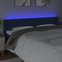 Zagłówek do łóżka z LED, niebieski, 163x16x78/88 cm, tkanina Lumarko! Lumarko!