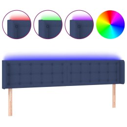 Zagłówek do łóżka z LED, niebieski, 183x16x78/88 cm, tkanina Lumarko! Lumarko!