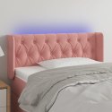 Zagłówek do łóżka z LED, różowy, 103x16x78/88 cm, aksamit Lumarko! Lumarko!