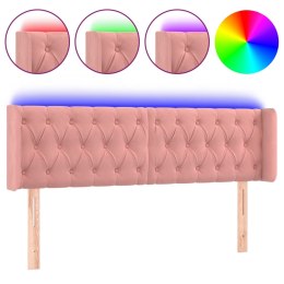 Zagłówek do łóżka z LED, różowy, 163x16x78/88 cm, aksamit Lumarko! Lumarko!