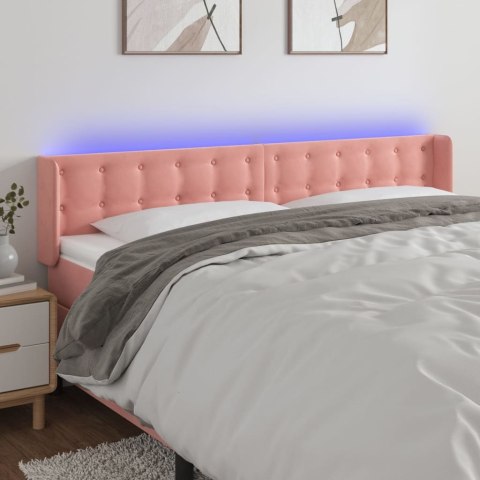 Zagłówek do łóżka z LED, różowy, 163x16x78/88 cm, aksamit Lumarko! Lumarko!