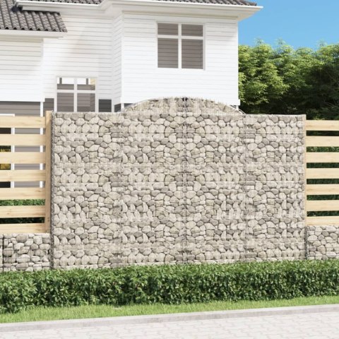 Kosze gabionowe, 7 szt, 300x50x200/220 cm, galwanizowane żelazo Lumarko! Lumarko!