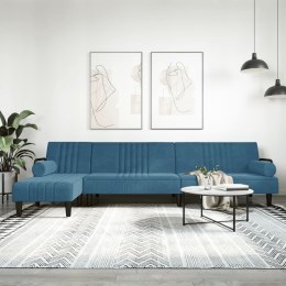 Sofa rozkładana L, niebieska, 260x140x70 cm, aksamit Lumarko! Lumarko!