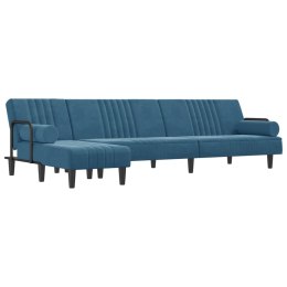 Sofa rozkładana L, niebieska, 260x140x70 cm, aksamit Lumarko! Lumarko!