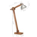 Lampa podłogowa, srebrna, E27, lite drewno mango Lumarko! Lumarko!