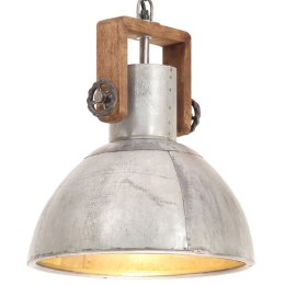 Industrialna lampa wisząca, 25 W, srebrna, okrągła, 30 cm, E27 Lumarko! Lumarko!