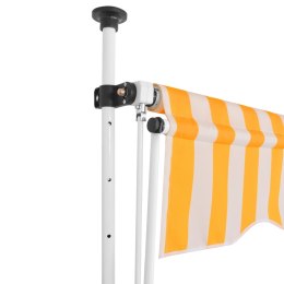 Markiza zwijana ręcznie, 150 cm, pomarańczowo-białe pasy Lumarko! Lumarko!