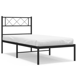 Metalowa rama łóżka z wezgłowiem, czarna, 75x190 cm Lumarko! Lumarko!