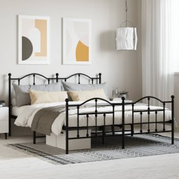 Metalowe łóżko z zanóżkiem, bez materaca, czarne, 160x200 cm Lumarko! Lumarko!