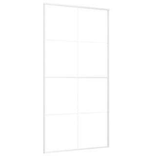 Drzwi przesuwne, szkło ESG i aluminium, 102,5x205 cm, biały Lumarko! Lumarko!