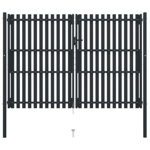 Dwuskrzydłowa brama ogrodzeniowa, stal, 306x200 cm, antracytowa Lumarko! Lumarko!