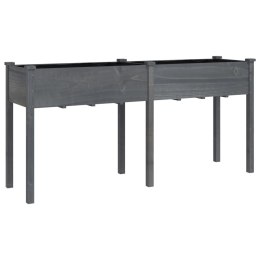 Kwietnik z wyściółką, szary, 161x45x76 cm, lite drewno jodłowe Lumarko! Lumarko!