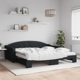 Sofa rozsuwana z materacami, czarna, 100x200 cm, tkanina Lumarko! Lumarko!