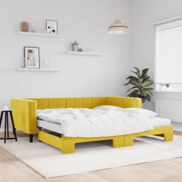 Sofa rozsuwana z materacami, żółta, 100x200 cm, aksamit Lumarko! Lumarko!