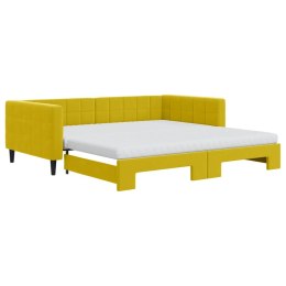 Sofa rozsuwana z materacami, żółta, 100x200 cm, aksamit Lumarko! Lumarko!