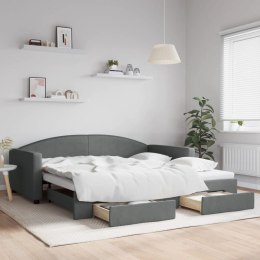 Sofa rozsuwana z szufladami, ciemnoszara, 100x200 cm, tkanina Lumarko! Lumarko!