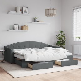 Sofa rozsuwana z szufladami, ciemnoszara, 80x200 cm, tkanina Lumarko! Lumarko!