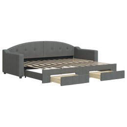 Sofa rozsuwana z szufladami, ciemnoszara, 80x200 cm, tkanina Lumarko! Lumarko!