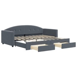 Sofa rozsuwana z szufladami, ciemnoszara, 90x190 cm, aksamit Lumarko! Lumarko!