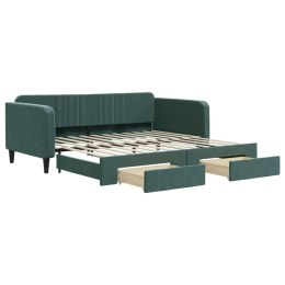 Sofa rozsuwana z szufladami, ciemnozielona, 100x200 cm, aksamit Lumarko! Lumarko!