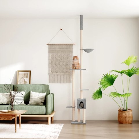 Drzewko dla kota, do sufitu, jasnoszare, 258,5-284,5 cm Lumarko! Lumarko!
