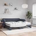 Sofa rozsuwana z materacami, ciemnoszara, 90x190 cm, aksamit Lumarko! Lumarko!
