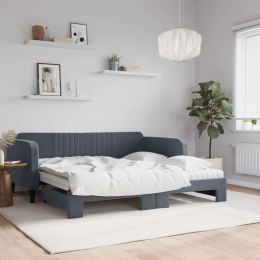 Sofa rozsuwana z materacami, ciemnoszara, 90x190 cm, aksamit Lumarko! Lumarko!