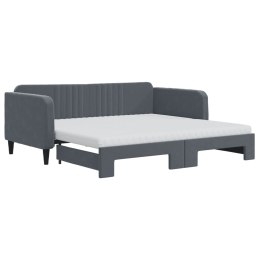 Sofa rozsuwana z materacami, ciemnoszara, 90x190 cm, aksamit Lumarko! Lumarko!
