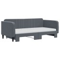 Sofa rozsuwana z materacami, ciemnoszara, 90x190 cm, aksamit Lumarko! Lumarko!
