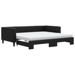 Sofa rozsuwana z materacami, czarna, 100x200 cm, tkanina Lumarko! Lumarko!