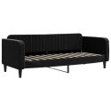 Sofa rozsuwana z materacami, czarna, 80x200 cm, aksamit Lumarko! Lumarko!