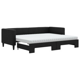 Sofa rozsuwana z materacami, czarna, 80x200 cm, tkanina Lumarko! Lumarko!
