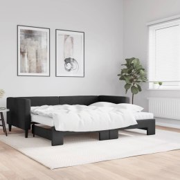Sofa rozsuwana z materacami, czarna, 90x190 cm, tkanina Lumarko! Lumarko!