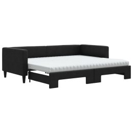 Sofa rozsuwana z materacami, czarna, 90x190 cm, tkanina Lumarko! Lumarko!