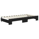 Sofa rozsuwana z materacami, czarna, 90x200 cm, tkanina Lumarko! Lumarko!