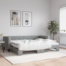 Sofa rozsuwana z materacami, jasnoszara, 80x200 cm, tkanina Lumarko! Lumarko!