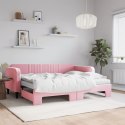 Sofa rozsuwana z materacami, różowa, 90x200 cm, aksamit Lumarko! Lumarko!
