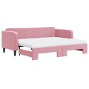 Sofa rozsuwana z materacami, różowa, 90x200 cm, aksamit Lumarko! Lumarko!