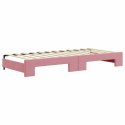 Sofa rozsuwana z materacami, różowa, 90x200 cm, aksamit Lumarko! Lumarko!