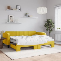 Sofa rozsuwana z materacami, żółta, 90x200 cm, aksamit Lumarko! Lumarko!