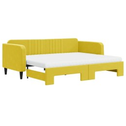 Sofa rozsuwana z materacami, żółta, 90x200 cm, aksamit Lumarko! Lumarko!