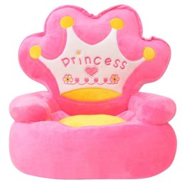 Fotel dla dzieci PRINCESS, pluszowy, różowy Lumarko! Lumarko!