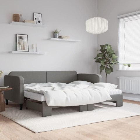 Sofa rozsuwana z materacami, ciemnoszara, 90x200 cm, tkanina Lumarko! Lumarko!